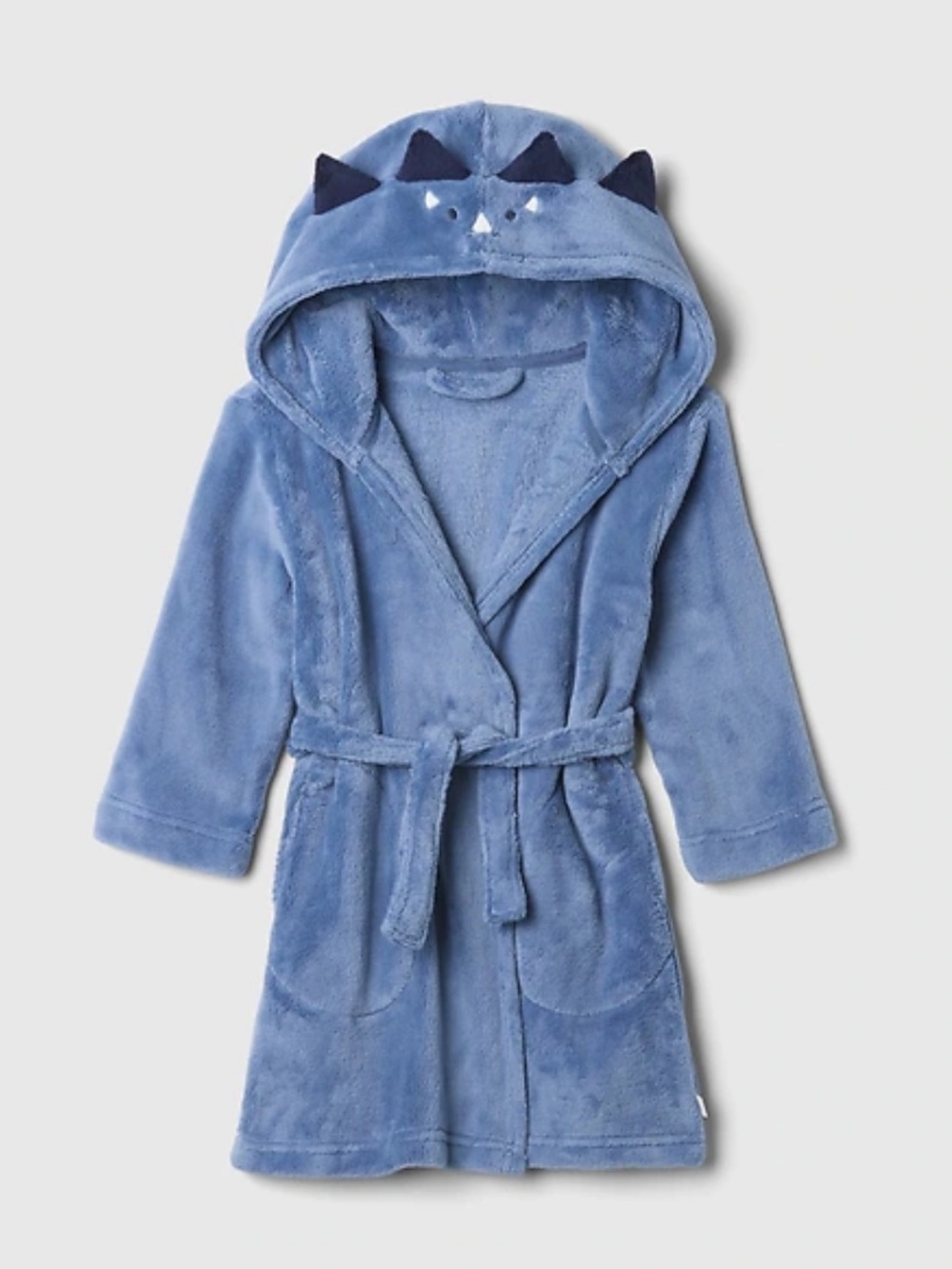 GAP Toddler Plush Blue Sherpa Robe with Dino Hood